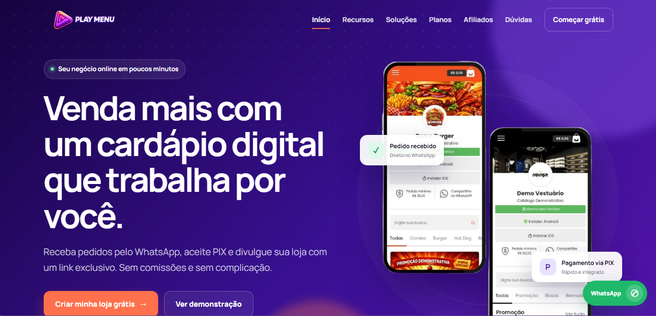 SaaS White Label Cardapio Digital + App PWA